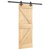 vidaXL Schuifdeur Naturel en Zwart 70 x 210 cm Massief Grenenhout