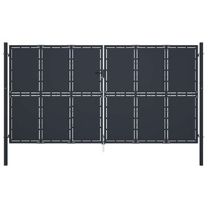 vidaXL Tuinpoort staal 400x200 cm antraciet