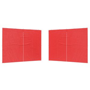 vidaXL Party Tent Zijwand 2 pcs Rood 300 x 195 cm PE en staal