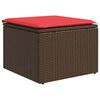 vidaXL Tuinkruk met kussen Bruin 55 x 55 x 37 cm poly rattan