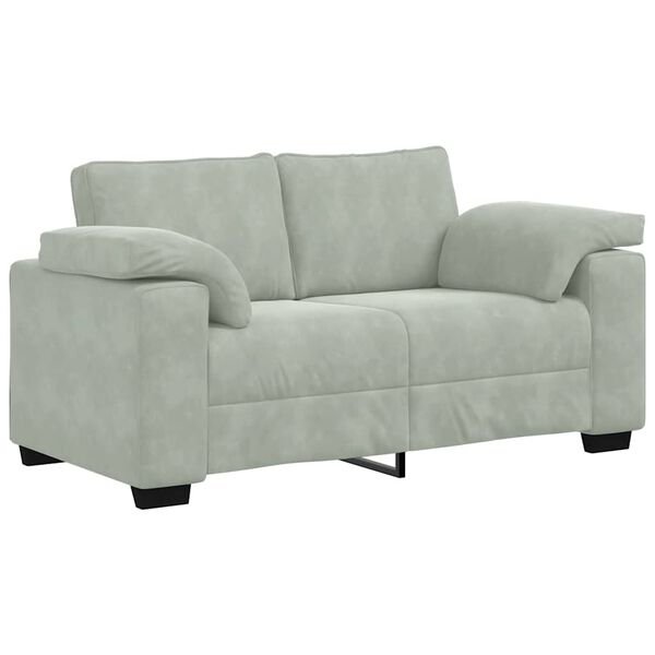 vidaXL Loveseat bank 160x77x82 cm fluweel lichtgrijs