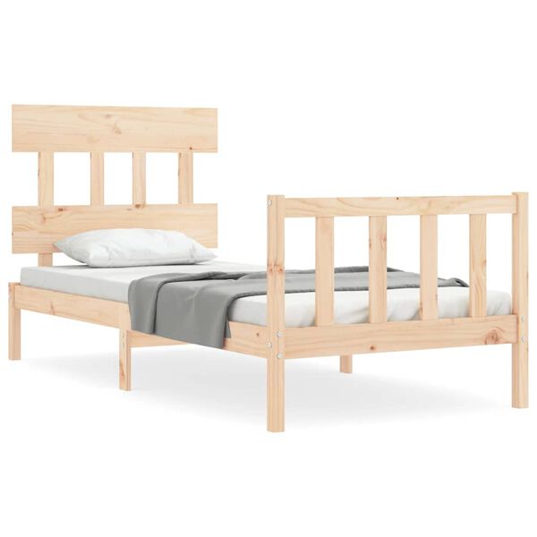 vidaXL Bedframe met hoofdbord massief hout