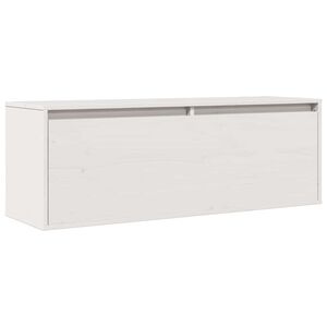 vidaXL Wandkast 100x30x35 cm massief grenenhout wit