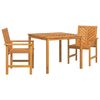 vidaXL Tuin eettafelset 3 pcs Bruin Massief Acaciahout