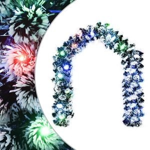 vidaXL Kerstkrans 200 cm 16 LED's Meerkleurig PET