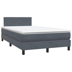 vidaXL Boxspring met matras fluweel donkergrijs 120x220 cm