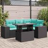 vidaXL 5-delige Loungeset met kussens poly rattan acacia zwart