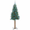 vidaXL Slanke Kerstboom Groen 180 cm PVC en massief dennenhout