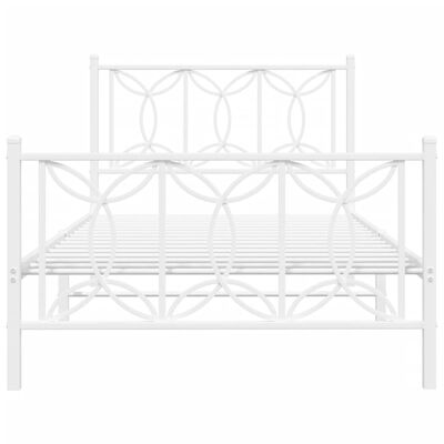 vidaXL Bedframe met hoofd- en voeteneinde metaal wit 100x200 cm