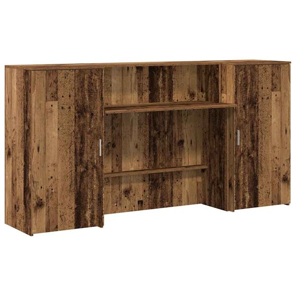 vidaXL Receptiebalie 200x50x103,5 cm bewerkt hout oud houtkleurig