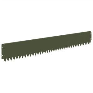 vidaXL Gazonrand 20 pcs 103 x 15 cm Staal Olijfgroen