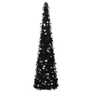 vidaXL Kunstkerstboom pop-up 180 cm PET zwart