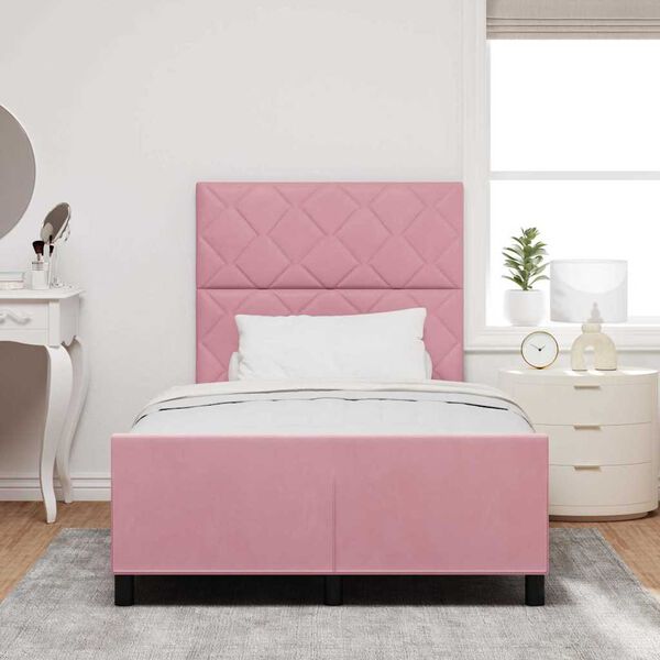 vidaXL Boxspringbed met hoofdeinde Roze 120 x 200 cm Fluweel