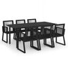 vidaXL 7-delige Tuinset PVC-rattan zwart