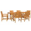 vidaXL Tuin eettafelset 7 st Bruin 200 x 90 x 74 cm Massief Acaciahout