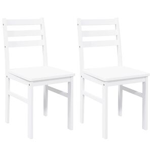 vidaXL Eetkamerstoelen 2 st massief hout rubber wit