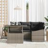vidaXL Tuin Sofa Set 5 pcs Grijs poly rattan & Gepoedercoat staal