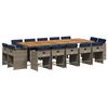 vidaXL 15-delige tuinset met kussens, grijs polyrotan