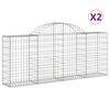 vidaXL Schanskorven 2 st gewelfd 200x30x80/100 cm gegalvaniseerd ijzer