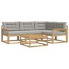 vidaXL Buiten bankenset 5 st Wit en Lichtgrijs Polyester