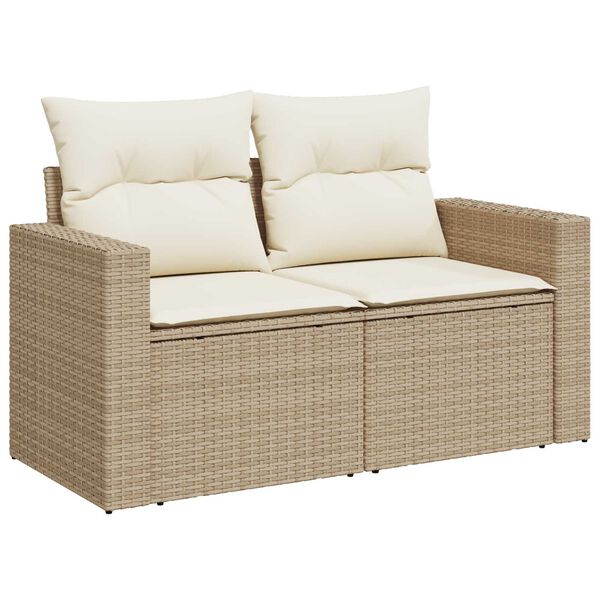 vidaXL Tuin Sofa Set 8 pcs Beige poly rattan