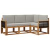 vidaXL Buiten bankenset 4 st Naturel en lichtgrijs Polyester