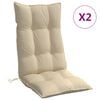 vidaXL Stoelkussens 2 st hoge rug oxford stof beige