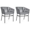 vidaXL Tuinstoelen 2 st met kussens poly rattan grijs