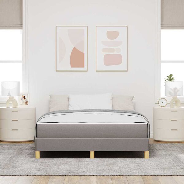 vidaXL Boxspringbed met matras Taupe 140 x 200 cm Stof