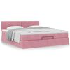 vidaXL Ottoman bed met matras 160x200cm fluweel roze