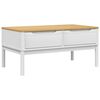 vidaXL Salontafel FLORO 99x55,5x45 cm massief grenenhout wit