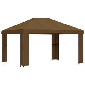 vidaXL Paviljoen 4 &times; 3 m Taupe Polyester en staal 190 gsm