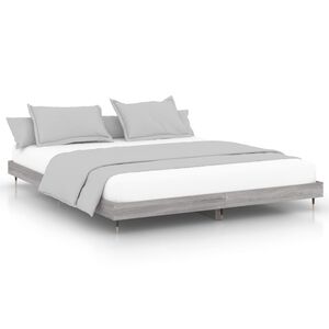vidaXL Bedframe bewerkt hout grijs sonoma eikenkleurig 200x200 cm