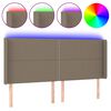 vidaXL Hoofdbord LED 203x16x118/128 cm stof taupe