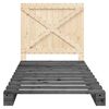 vidaXL Bedframe met hoofdbord massief grenenhout grijs 100x200 cm