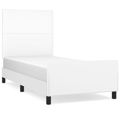 vidaXL Bedframe met hoofdbord kunstleer wit 90x190 cm