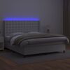 vidaXL Boxspring met matras en LED kunstleer wit 180x200 cm
