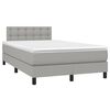 vidaXL Boxspring met matras en LED stof lichtgrijs 120x190 cm