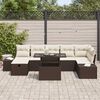 vidaXL Tuin Sofa Set met kussen met opslag 8 pcs Bruin Poly riet