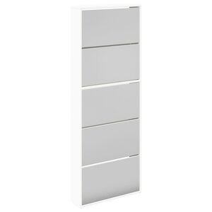 vidaXL Schoenenkast met 5 spiegels 63x17x169,5 cm wit