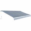 vidaXL Luifel handmatig uittrekbaar 500 cm blauw/wit