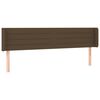 vidaXL Hoofdbord met randen 183x16x78/88 cm stof donkerbruin