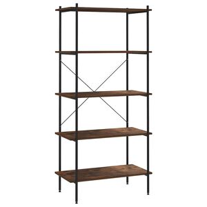 vidaXL Opbergrek 5-laags 80x40x163 cm zwart en naturel