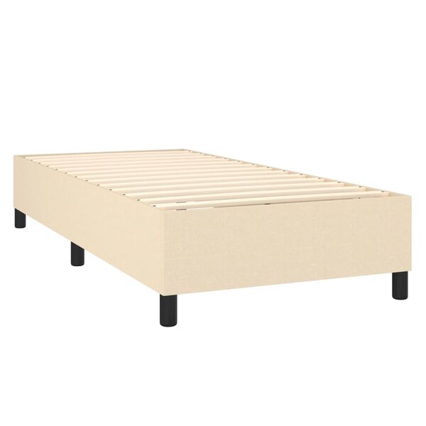 vidaXL Boxspring bed 90x200 cm stof cr&egrave;mekleurig