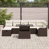 vidaXL Tuin Sofa Set met kussen met opslag 8 pcs Bruin Poly riet