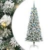 vidaXL Kunstmatige Inklapbare Kerstboom 300 LED's Groen en Wit 210 cm