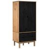 vidaXL Kledingkast OTTA Zwart 76,5 x 53 x 172 cm Massief grenenhout