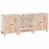 vidaXL Dressoir 3 st 180 x 33,5 x 75 cm massief mangohout Wit