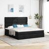 vidaXL Ottoman bed met matras 180x200cm stof zwart