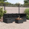 vidaXL Tuin Sofa Set met kussen met opslag 7 pcs Zwart Poly riet